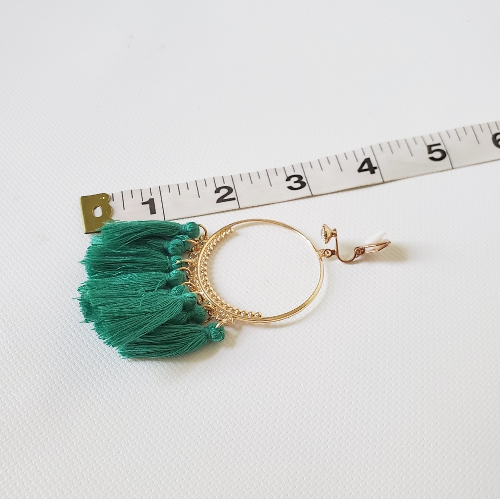 Clip On Tassel Lightweight Earrings Multicolored - Picture 5 of 7
